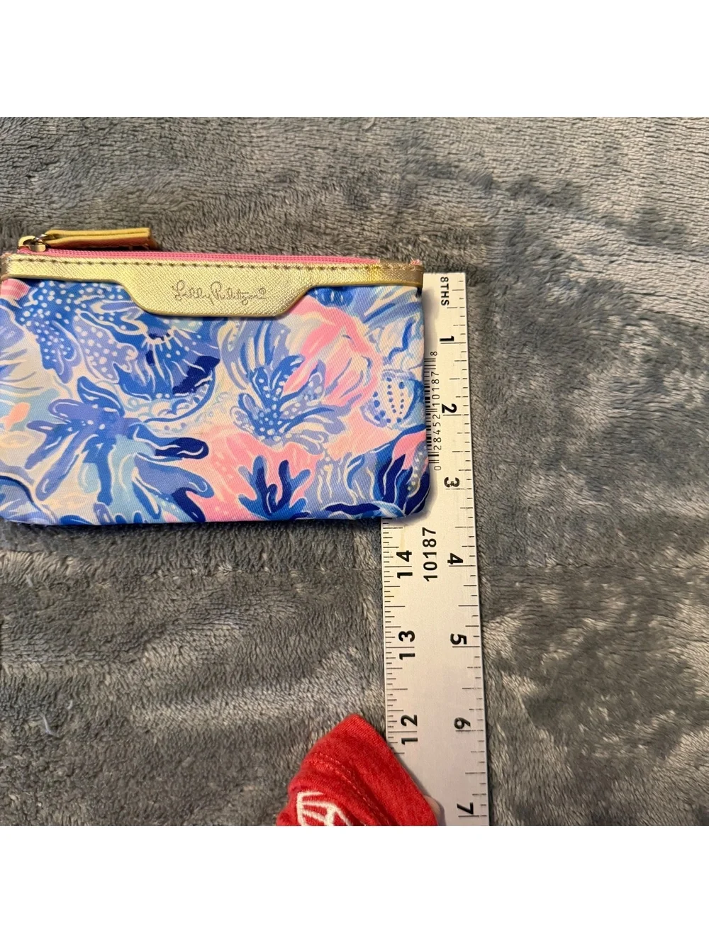 Lilly Pulitzer Keychain Card Holder Wallet Blue Pink Floral